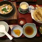 Wafu Saikan Kino Ya Saijo Ten - 鯛飯天ぷら膳/鶏釜飯（1350円）