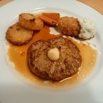 Gusto Setagaya Daita Ten - にんにく生姜ハンバーグ＆クリームコロッケ