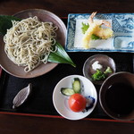 Soba Kawahara Tei - 海老天ざるそば（900円）2016年6月