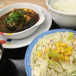 松屋 - 茄子と豆腐と粗挽き肉の四川風麻婆定食