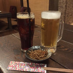 我流酒房 胡麻や - 生ビールとウーロン茶