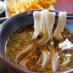 手打ち・つけ汁 うどん処 てる井 - かなり、もちもちとした食感。