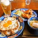 Hakurakuten Imabari Honten - 焼豚玉子飯（Aセット）＆生ビール