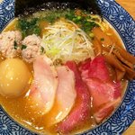 麺屋一燈 - 特製濃厚魚介ラーメン900円+中盛