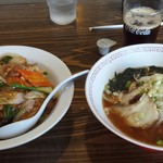 Fukumi Sanbonmatsu Ten - ラーメンセット（６８０円）味噌ラーメンと中華飯、ソフトドリンク付