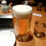 朝鮮飯店 - なんていっても久しぶりの生ビールです！