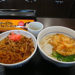 Naka U Hyakurokusango Sukaguchi Ten - 2010-11-10　和風牛丼290円＋かきあげうどん390円