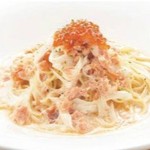 サーモンとイクラのクリームパスタ