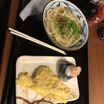 丸亀製麺 - かけうどん(並イカ天)、ほっけ天