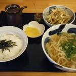 Kimagure - ごぼう天うどん@380＆ミニとろろ丼セット@380