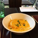 カフェ ローズアンドエム - オニオングラタンスープ熱々注意。チーズがとろけています