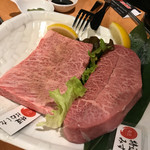 肉匠 迎賓館 - 極上厚切りミスジステーキと極上厚切りハネシタステーキ