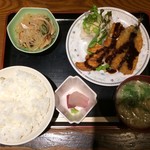 Tsumura - 日替定食・ササミカツと鰯フライ盛合せ定食