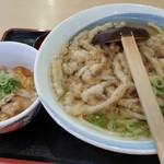 鳴門うどん - 2017/3/19 ごぼ天うどんトリプル＋親子丼