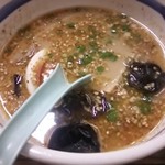 麺屋 たかはし - キクラゲ、万能ネギ、チャー、メンマ、刻み紅しょうが、ゴマ。