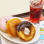 mister Donut Opera Park Suminodo Shop - チョコファッション、ハニーディップ、ストロベリーリング、山ぶどうスカッシュ