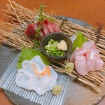 旬菜家 凪 - 料理写真:本日のお刺身三点盛り(生鰹、金目鯛、生蛸)