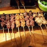 道太 - 料理写真:焼鳥(塩) 牛舌、カシラ、ぼんじり、砂肝、正肉