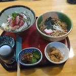 カフェ アンド ダイニング 蕎麦 廣 - マグロブツ丼＆かけそばランチセット