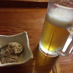 とみたや - 料理写真:生ビールとお通し