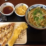 Marugame Seimen Iontaun Kariya Ten - 温かけ げそ天 いか天 明太子おにぎり