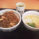 なか卯 - 和風牛丼３８０円、はいからうどん１６０円（クーポン利用で無料）