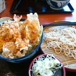 Ten-don Tenya Yokohama Seya Ten - 海老穴子天丼＋小そばセット 1,220円