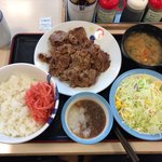 松屋 - 2017年12月05日  カルビ焼肉定食 ライス大