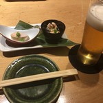 生ビールとお通し