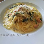 Naccarino - 自家製スモークサーモンのクリームパスタ