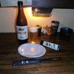 炭火旬肴　如月 - 瓶ビール（500円）