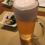 ビストロ 厨 - 生ビールとお通し