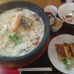 Sosaku Udon Yuka - カルボナーラうどん(1000円)&やきあげ(300円)