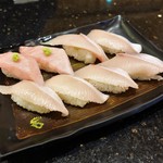 Nigiri Chojiro Tondabayashi Ten - 本まぐろ大トロ￥874 ＆ 極上はまち￥345×3