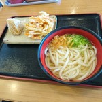 Sazanami Ifuku Ten - うどん＋かき揚げ・おにぎり（440円）2018年6月