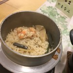 おぼこ荘 - 熊石産エビと山菜の炊き込みご飯