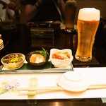 Sushi Dokoro Ima - 付き出し ＆ 生ビール