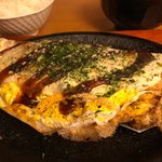 常盤屋べんべん - Dときわ屋焼(ねぎ玉焼＋そば入り) 950円。