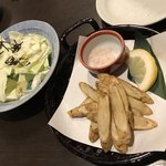 Wafu Dining Wansaka - キャベツとゴボウ揚げ