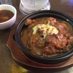 Aji Kane Shokudo Chidorimachiten - ★焼チーズカレー 880円 オカンのカレーのレベル。たっぷりのご飯の上に薄くカレーを敷きスライスチーズ乗せて焼き目付けただけなので最後にご飯が1膳分ぐらい余る。ルーにオリジナリティが無いとリピート不可