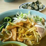 ラーメン大王 - カレーラーメンと、チャーマヨにぎり