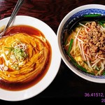 中華料理 八方客 - 台湾塩ラーメン＆天津飯のセット‼️
            ￥7️⃣5️⃣0️⃣
            上から撮影‼️