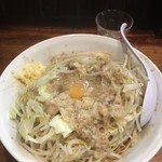 ラーメン豚力 - 汁無しヤサイニンニク増し、アブラ増し増し