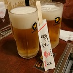 朝鮮飯店 - 生ビール大 大きいでしょう～‼️