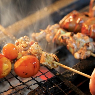 아침 갈아 닭 사용의 수분이 많은 야키토리! 눈의 [희소 부위]도 필식! ️