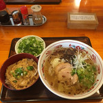 康明 - 塩麹塩そば＋青ねぎトッピング＋ミニ親子丼