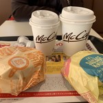 マクドナルド - 2019/01 メガマフィン 350円、ソーセージマフィン 100円、プレミアムローストコーヒー(M) 150円、プレミアムローストコーヒー(S) 100円