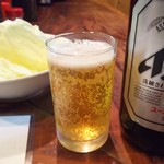 伊和太 - 瓶ビール    650円   お通し？のキャベツ