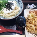 Marugame Seimen Hiruzuoku Tokushige Gardenzu Ten - とろろ醤油ぶっかけ  野菜かき揚げ  いなり