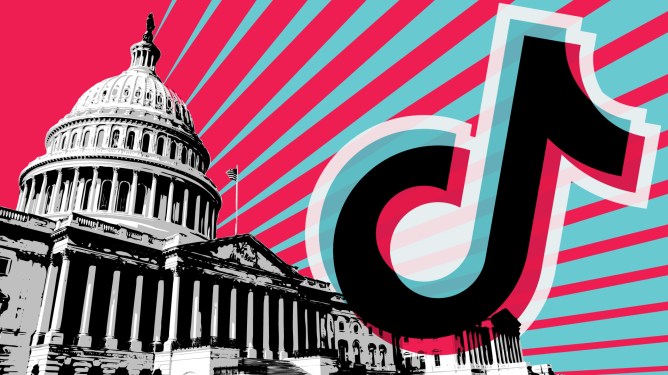 TikTok logo and capitol building